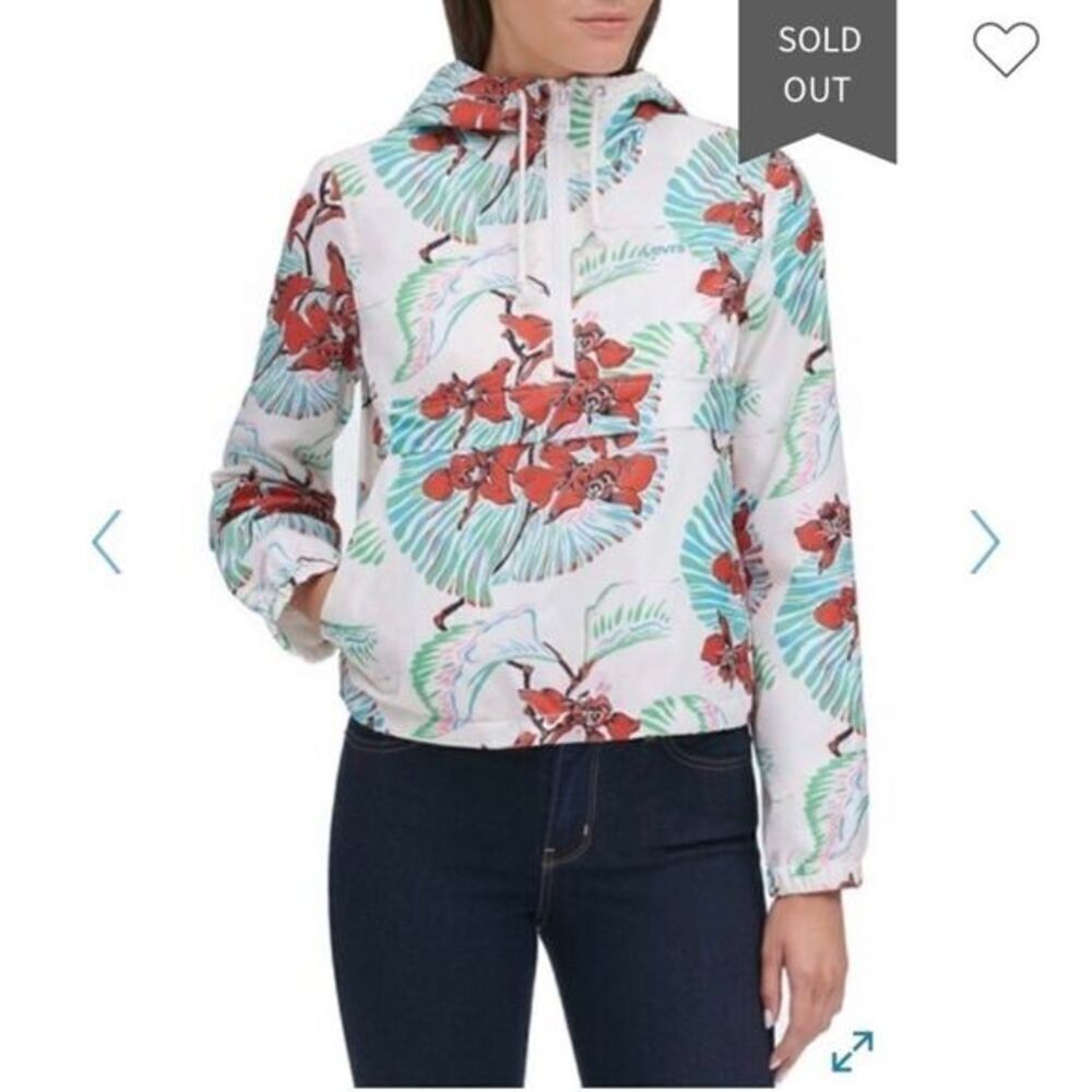 NWT Levi’s White Floral Wind Breaker Jacket S